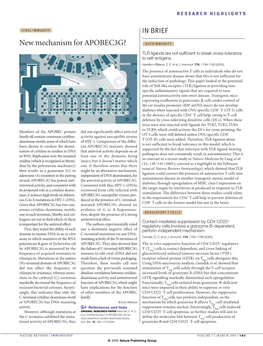 New Mechanism for APOBEC3G? AUTOIMMUNITY TLR Ligands Are Not Sufficient to Break Cross-Tolerance to Self-Antigens