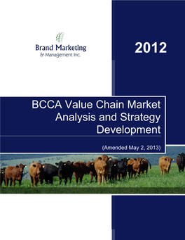 BCCA Value Chain Market Analysis and Strategy Development