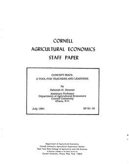 Cornell Agricultural Economics Staff Paper