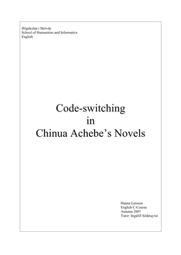 Code-Switching in Chinua Achebe‟S Novels