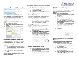 Quick Guide for Accessible Powerpoint Presentations