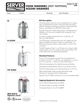 Food Warmers {Hot Topping} Sbw Round Warmers