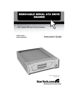 Instruction Guide REMOVABLE SERIAL ATA DRIVE DRAWER