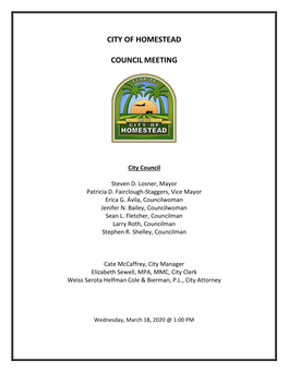 City of Homestead Councilmeeting