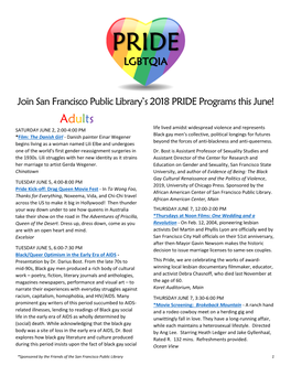 LGBTQIA Pride Month Program Guide 2018