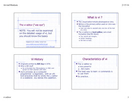 What Is Vi ? Vi History Characteristics of Vi