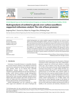 Hydrogenolysis of Sorbitol to Glycols Over Carbon Nanofibers-Supported Ruthenium Catalyst: the Role of Base Promoter