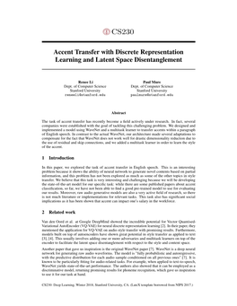 Accent Transfer with Discrete Representation Learning and Latent Space Disentanglement
