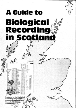 A Guide to Biological Recording in Scotland