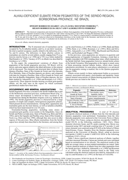 Alkali-Deficient Elbaite from Pegmatites of the Seridó Region, Borborema Province, Ne Brazil