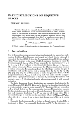 Path Distributions on Sequence Spaces