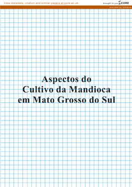 Aspectos Do Cultivo Da Mandioca Em Mato Grosso Do