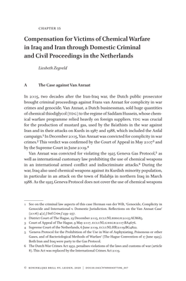 Compensation for Victims of Chemical Warfare in Iraq and Iran Through Domestic Criminal and Civil Proceedings in the Netherlands