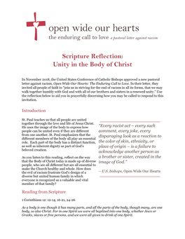 Scripture Reflection: Unity in the Body of Christ