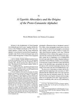 A Ugaritic Abecedary and the Origins of the Proto-Canaanite Alphabet