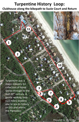 Turpentine History Loop: Clubhouse Along the Bikepath to Suzie Court and Return