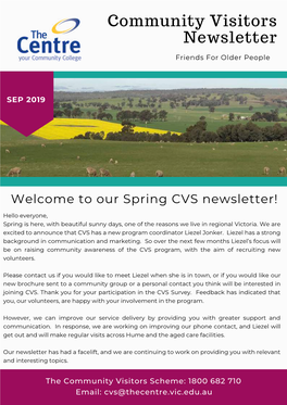 Community Visitors Newsletter August