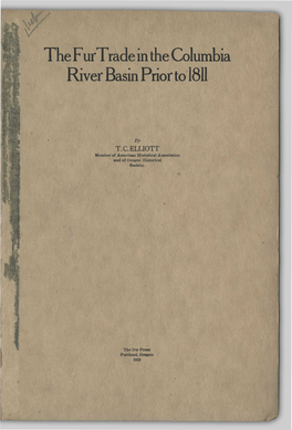 The Fur Trade in the Columbia River Basin Prior to 1811