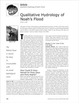 Qualitative Hydrology of Noah's Flood