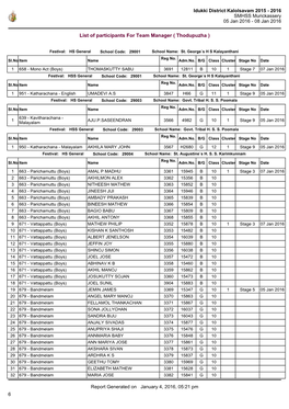 Idukki District Kalolsavam 2015 - 2016 SMHSS Murickassery 05 Jan 2016 - 08 Jan 2016