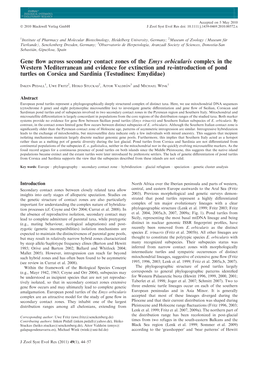 Gene Flow Across Secondary Contact Zones of the Emys Orbicularis