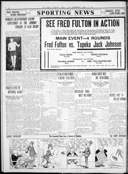 J SEE FRED FULTON in ACTION I TONIGHT at 8:30 SHARP F on Their Tour Across (Tercslinc Hill Over Put on in Ogden