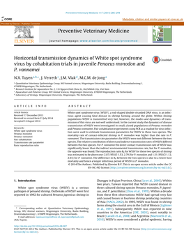 Horizontal Transmission Dynamics of White Spot Syndrome Virus By