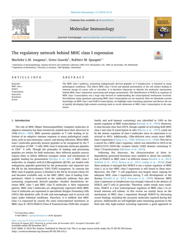 The Regulatory Network Behind MHC Class I Expression T ⁎ Marlieke L.M