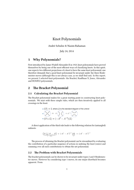 Knot Polynomials