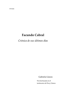 Facundo Cabral Crónica De Sus Últimos Días