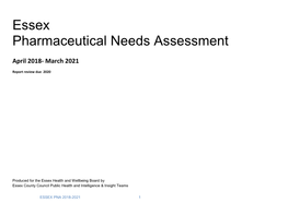 Essex Pharmaceutical Needs Assessment