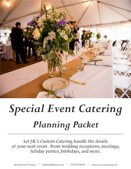 Special Event Catering Planning Packet