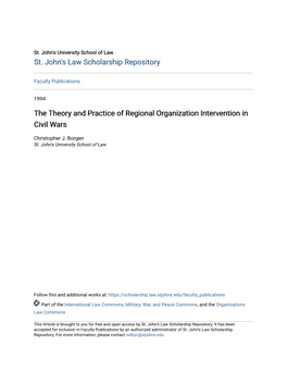 The Theory and Practice of Regional Organization Intervention in Civil Wars