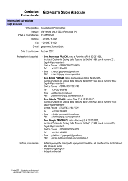 Curriculum Geoprogetti AGGIORNATO