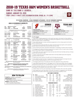 2018-19 Texas A&M Women S Basketball