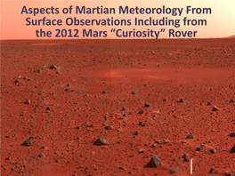 Dynamical Meteorology of the Martian Atmosphere
