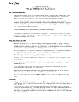 Laser Hair Removal Pre & Post Treatment Measures