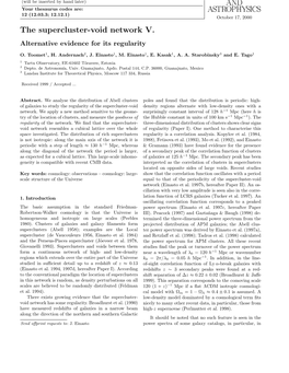 ASTRONOMY and ASTROPHYSICS the Supercluster-Void Network V