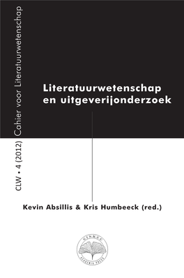 Literatuurwetenschap En Uitgeverijonderzoek En Literatuurwetenschap