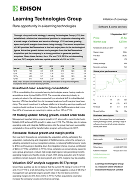 Learning Technologies Group Initiation of Coverage