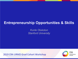 Entrepreneurship Opportunities & Skills