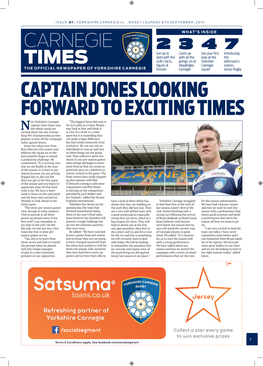 CAPTAIN JONES LOOKING FORWARD to EXCITING TIMES Ew Yorkshire Carnegie “The Biggest Focus This Year Is Captain Chris Jones Says for Us to Play As a Team