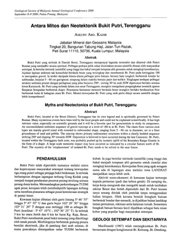 Antara Mitos Dan Neotektonik Bukit Putri, Terengganu