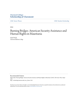 American Security Assistance and Human Rights in Mauritania Isabel Wade Claremont Mckenna College