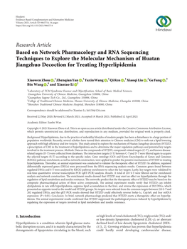 Based on Network Pharmacology and RNA Sequencing Techniques to Explore the Molecular Mechanism of Huatan Jiangzhuo Decoction for Treating Hyperlipidemia