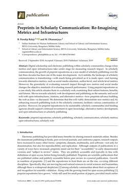 Preprints in Scholarly Communication: Re-Imagining Metrics and Infrastructures