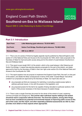 Southend-On-Sea to Wallasea Island Report SWI 3: Little Wakering to Sutton Ford Bridge