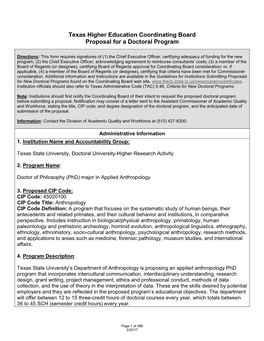 Substantive Degree Program Proposal