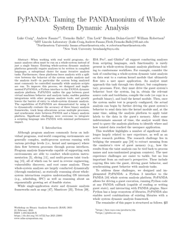Pypanda: Taming the Pandamonium of Whole System Dynamic Analysis