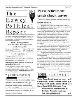 The Howey Political Report WASHINGTON - from the Outside Looking In, Rep